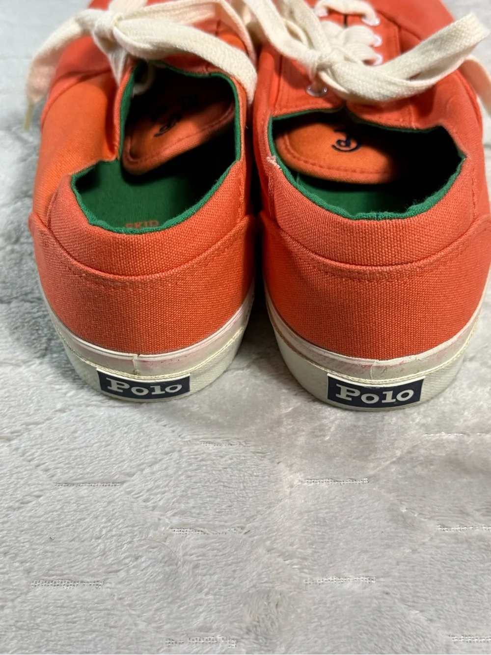 Vintage Polo Ralph Lauren World Class Orange Canvas Sneakers 12D‎ Korea